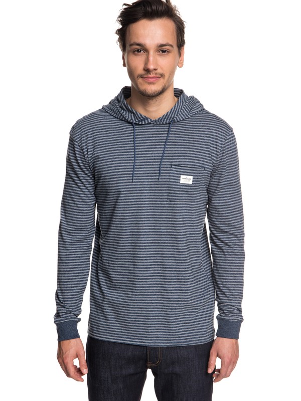 quiksilver, Zermet Long Sleeve Hooded Top, DARK DENIM ZERMET HOODIE (brq3) 0 Zermet Long Sleeve Hooded Top Blue EQYKT03781 Quiksilver