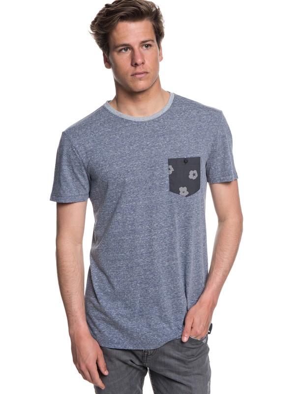 quiksilver, Norah Kan - Pocket T-Shirt for Men, NAVY BLAZER HEATHER (byjh) 0 Norah Kan - Pocket T-Shirt for Men Blue EQYKT03782 Quiksilver