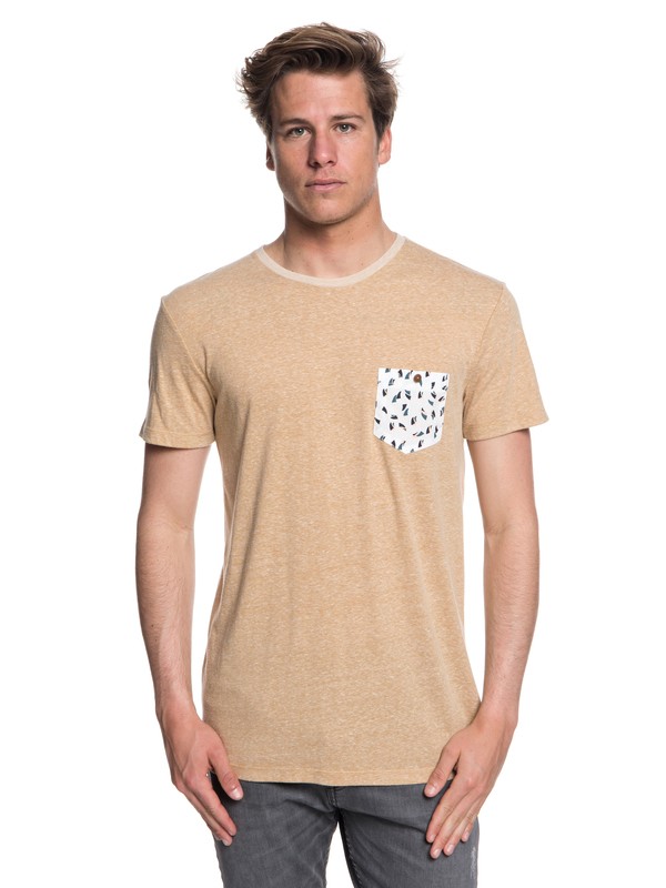 quiksilver, Norah Kan - Pocket T-Shirt for Men, TAFFY HEATHER (tjwh) 0 Norah Kan - Pocket T-Shirt for Men Beige EQYKT03782 Quiksilver