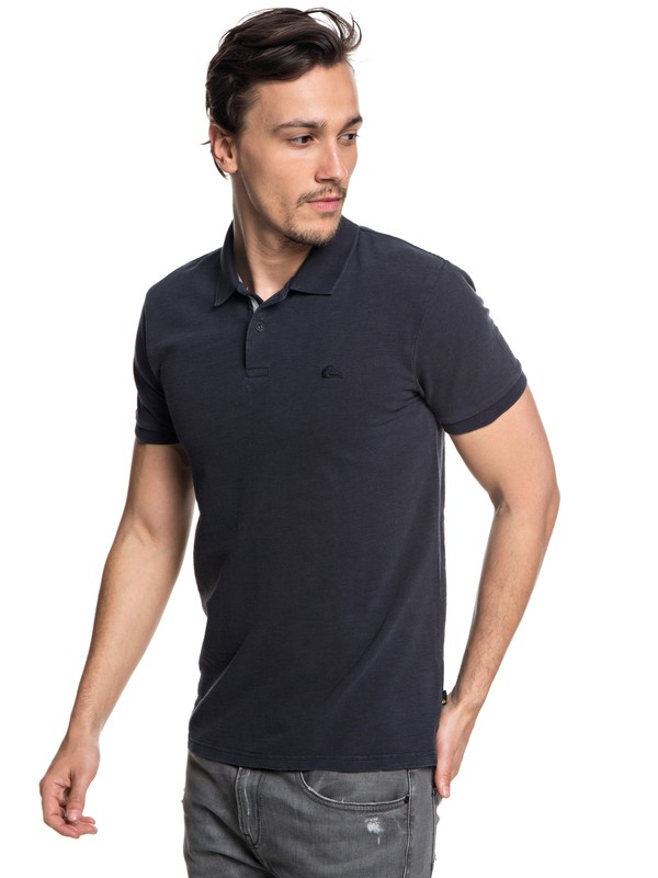 quiksilver, Miz Kimitt - Short Sleeve Polo Shirt for Men, TARMAC (kta0) 0 Miz Kimitt - Short Sleeve Polo Shirt for Men Black EQYKT03783 Quiksilver
