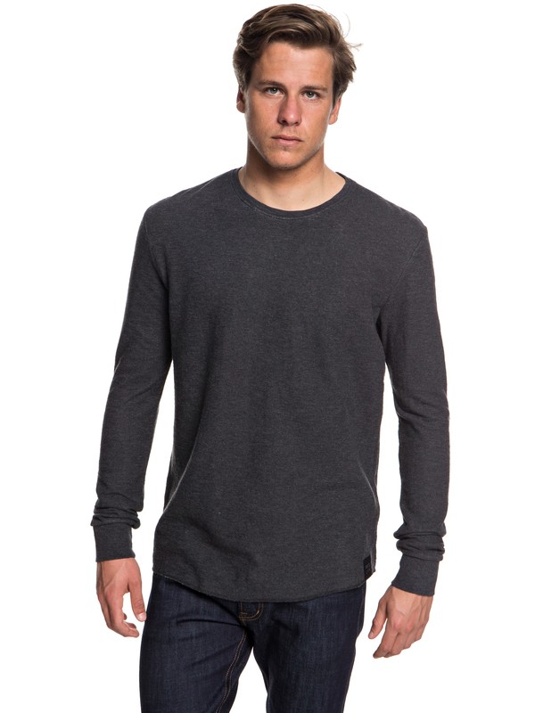 quiksilver, Hakone Spring Sweatshirt, DARK GREY HEATHER (krph) 0 Hakone Spring Sweatshirt Black EQYKT03787 Quiksilver