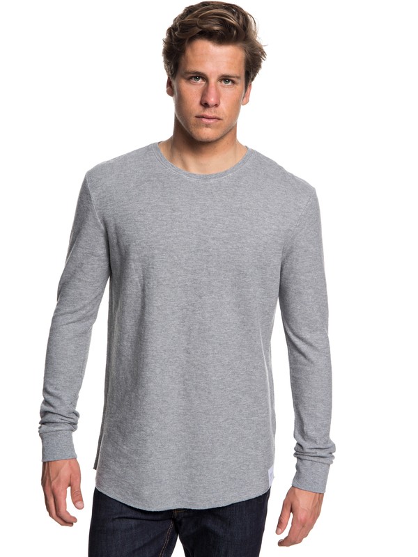 quiksilver, Hakone Spring Sweatshirt, LIGHT GREY HEATHER (sjsh) 0 Hakone Spring Sweatshirt Grey EQYKT03787 Quiksilver
