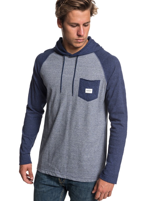 quiksilver, Michi Long Sleeve Hooded Top, MEDIEVAL BLUE HEATHER (bteh) 0 Michi Long Sleeve Hooded Top Blue EQYKT03799 Quiksilver