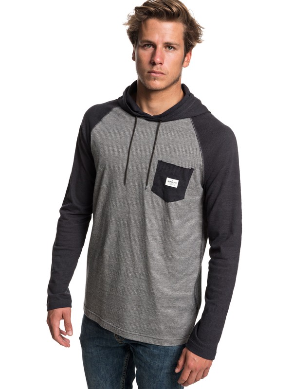 quiksilver, Michi Long Sleeve Hooded Top, DARK GREY HEATHER (krph) 0 Michi Long Sleeve Hooded Top Black EQYKT03799 Quiksilver