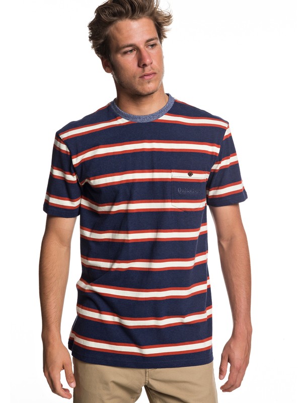 quiksilver, Okinawa Blue Pocket Tee, MEDIEVAL BLUE SMALL STRIPE (bte3) 0 Okinawa Blue Pocket Tee Blue EQYKT03803 Quiksilver