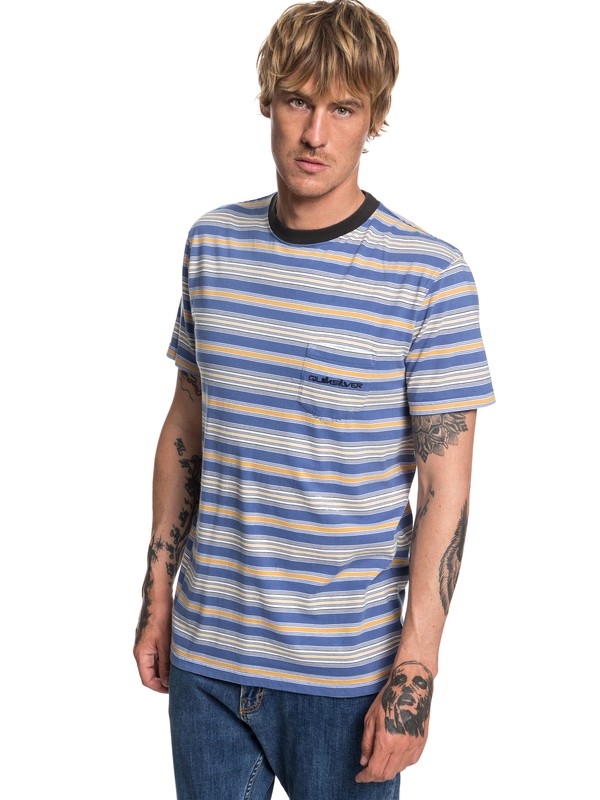 quiksilver, Originals Slide Out Pocket Tee, BIJOU BLUE SLIDE OUT (bng3) 0 Originals Slide Out Pocket Tee Blue EQYKT03821 Quiksilver