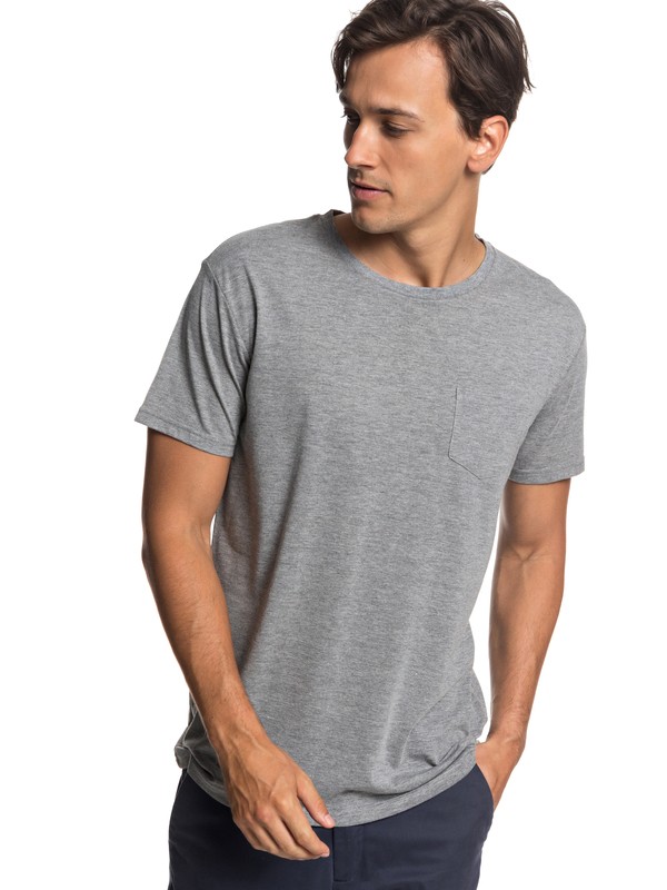 quiksilver, Adapt Technical Pocket Tee, LIGHT GREY HEATHER (sjsh) 0 Adapt Technical Pocket Tee Grey EQYKT03825 Quiksilver