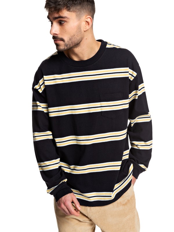 quiksilver, Positive Vibrations - Long Sleeve T-Shirt, BLACK STM STRIPE (kvj3) 0 Positive Vibrations - Long Sleeve T-Shirt Black EQYKT03954 Quiksilver