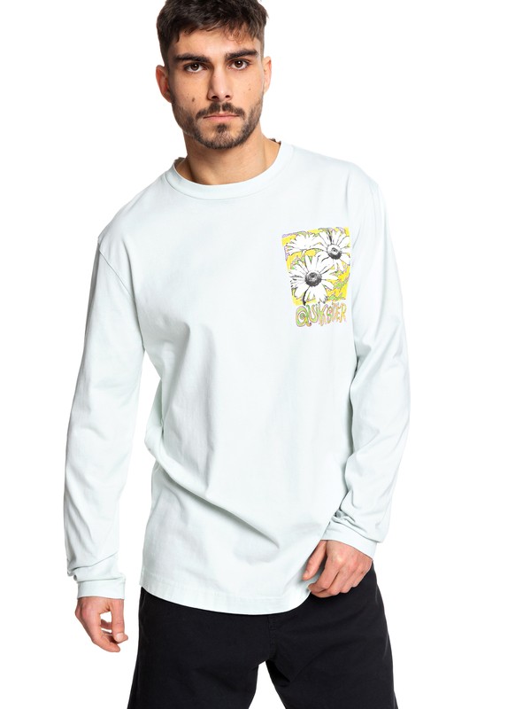 quiksilver, STM Long Sleeve Skate Tee, SKY GRAY (bey0) 0 STM Long Sleeve Skate Tee Blue EQYKT03955 Quiksilver