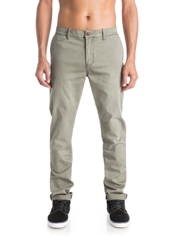 quiksilver, Krandy Slim Fit - Pantalon chino, DUSTY OLIVE (gpb0) 0 Krandy Slim Fit - Pantalon chino EQYNP03076 Quiksilver