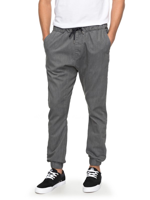quiksilver, Fonic - Pantalon en sergé pour Homme, DARK GREY HEATHER (krph) 0 Fonic - Pantalon en sergé pour Homme Noir EQYNP03107 Quiksilver