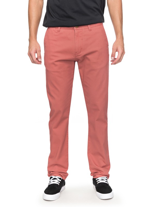 quiksilver, Krandy - Slim Fit Chinos, MINERAL RED (mmz0) 0 Krandy - Slim Fit Chinos Pink EQYNP03108 Quiksilver