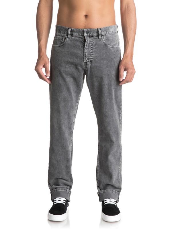 quiksilver, Men's Kracker Cord Straight Tapered Pants, TARMAC (kta0) 0 Men's Kracker Cord Straight Tapered Pants Black EQYNP03129 Quiksilver