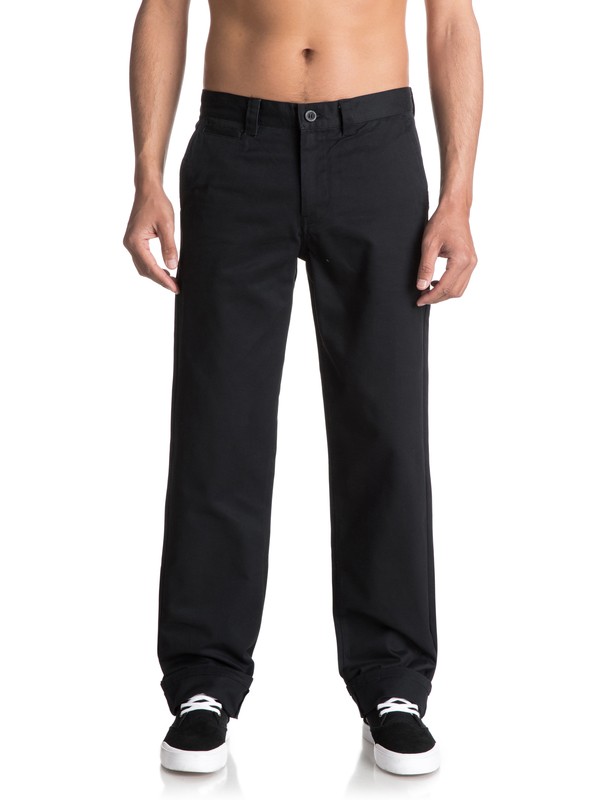 quiksilver, Ghetto Surf Twill Trousers, BLACK (kvj0) 0 Ghetto Surf Twill Trousers Black EQYNP03132 Quiksilver