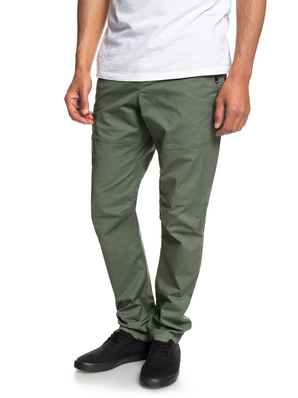 quiksilver, Men's Foxoy Straight Tapered Pants, THYME (cqy0) 0 Men's Foxoy Straight Tapered Pants Brown EQYNP03134 Quiksilver