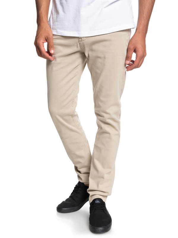 quiksilver, Dawn To Dust - Slim Fit Trousers for Men, PLAGE (ckk0) 0 Dawn To Dust - Slim Fit Trousers for Men Brown EQYNP03140 Quiksilver