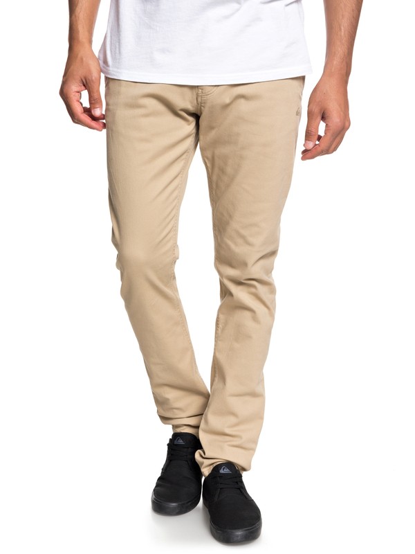 quiksilver, Krandy - Slim Fit Chinos for Men, PLAGE (ckk0) 0 Krandy - Slim Fit Chinos for Men Brown EQYNP03149 Quiksilver