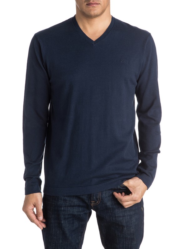 quiksilver, Everyday Kelvin - Sweat col V, NAVY BLAZER (byj0) 0 Everyday Kelvin - Sweat col V Bleu EQYSW03141 Quiksilver