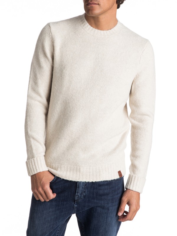 quiksilver, Temuka - Pull col rond, OATMEAL HEAHTER (wcdh) 0 Temuka - Pull col rond Blanc EQYSW03188 Quiksilver