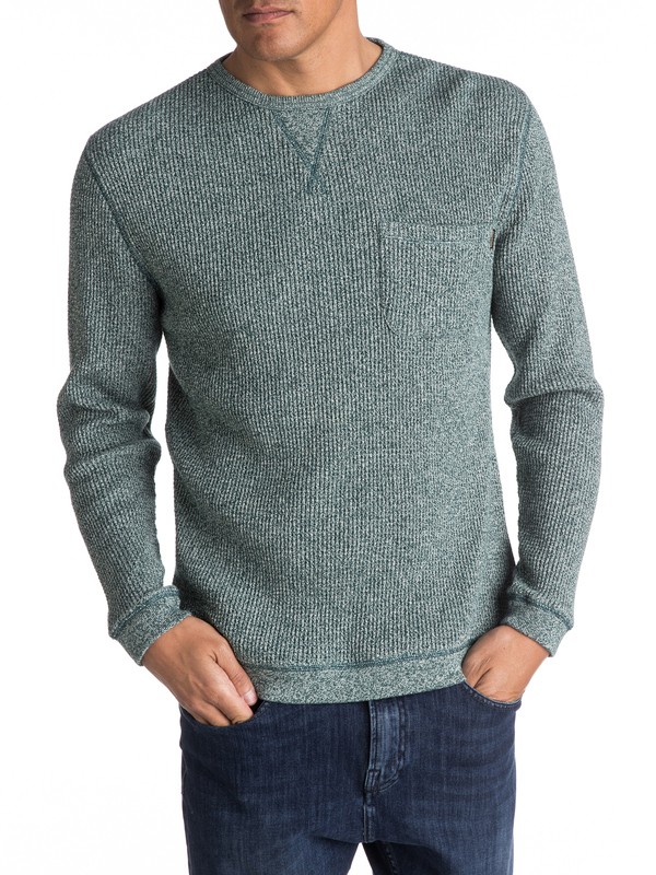 quiksilver, Kemp Ton - Pull avec poche pour Homme, PONDEROSA PINE (gtp0) 0 Kemp Ton - Pull avec poche pour Homme Vert EQYSW03193 Quiksilver