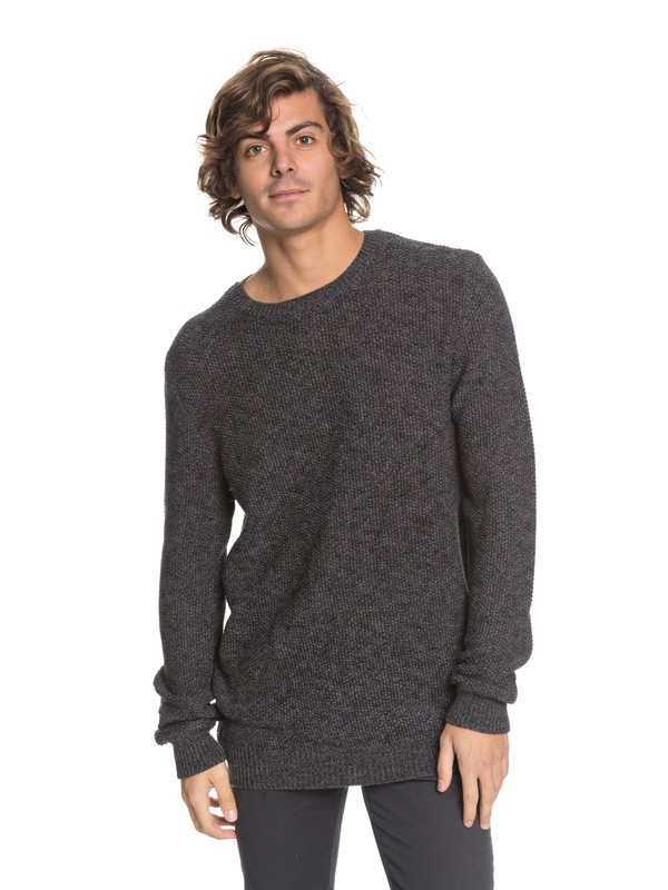 quiksilver, Main Breaks - Pull col rond pour Homme, RAVEN (ksq0) 0 Main Breaks - Pull col rond pour Homme Noir EQYSW03212 Quiksilver