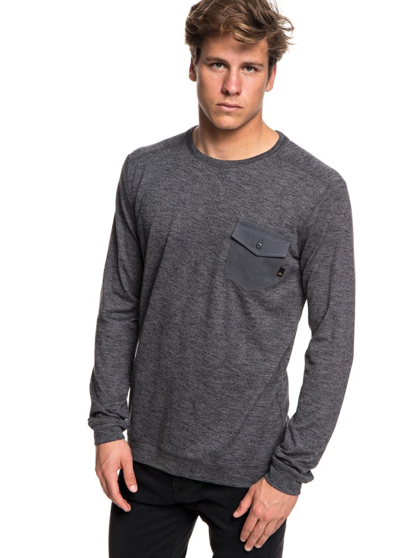 quiksilver, Lindow Sweatshirt, DARK GREY HEATHER (krph) 0 Lindow Sweatshirt Black EQYSW03213 Quiksilver