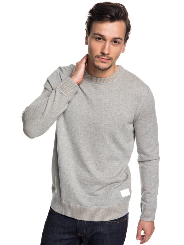 quiksilver, Seto Sea Sweater, LIGHT GREY HEATHER (sjsh) 0 Seto Sea Sweater Grey EQYSW03218 Quiksilver