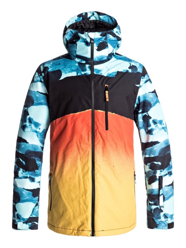 quiksilver, Mission Engineered - Veste de snow pour Homme, VALLARTA BLUE CRYPT BLOCK RESI (byh6) 0 Mission Engineered - Veste de snow pour Homme EQYTJ03127 Quiksilver