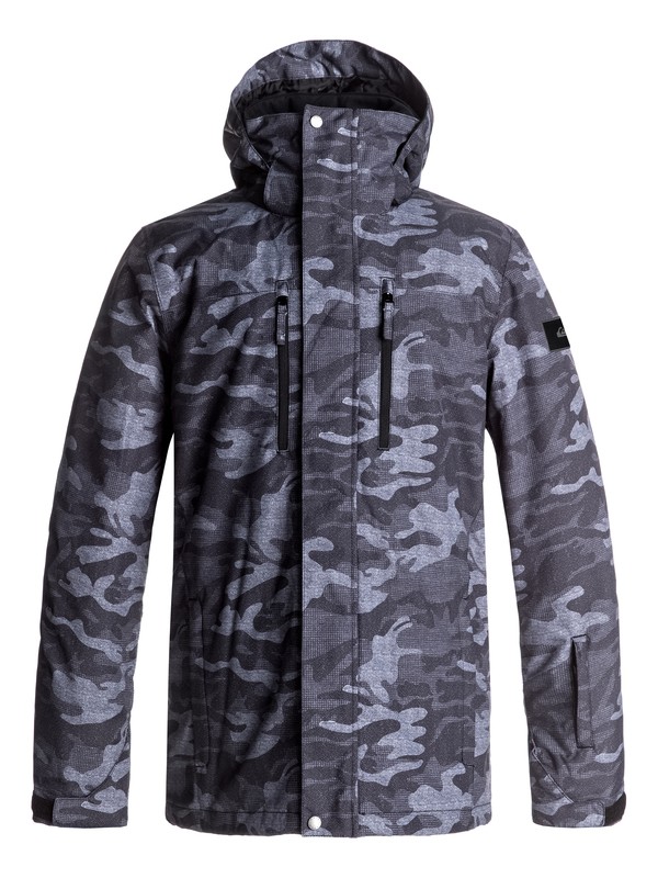quiksilver, Mission Printed Snow Jacket, BLACK GREY CAMOKAZI (kvj9) 0 Mission Printed Snow Jacket Black EQYTJ03128 Quiksilver