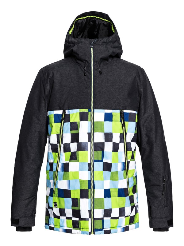 quiksilver, Sierra - Snow Jacket for Men, LIME GREEN_CHECK ATOMIC (gjz2) 0 Sierra - Snow Jacket for Men Green EQYTJ03181 Quiksilver