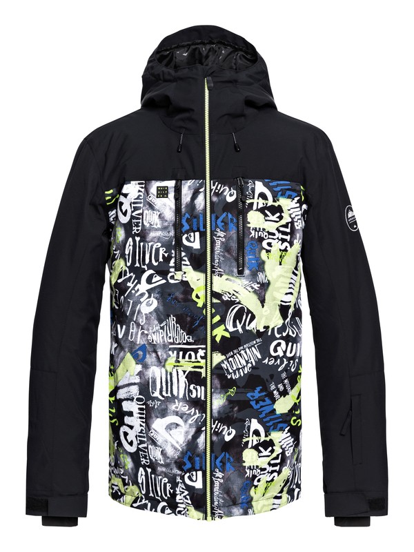 quiksilver, Mission Block - Snow Jacket for Men, BLACK_CONSTRUCT (kvj5) 0 Mission Block - Snow Jacket for Men Black EQYTJ03187 Quiksilver
