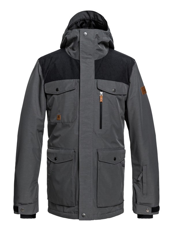 quiksilver, Raft - Military Snow Jacket for Men, GREY HEATHER (kpgh) 0 Raft - Military Snow Jacket for Men Black EQYTJ03188 Quiksilver