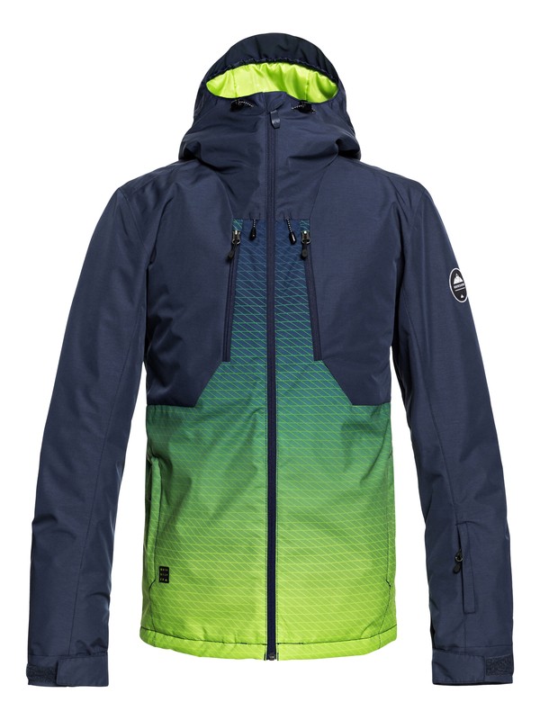 quiksilver, Сноубордическая куртка Mission Plus, LIME GREEN_BLOCK VOLLEY (gjz1) 0 Сноубордическая куртка Mission Plus Зеленый EQYTJ03192 Quiksilver