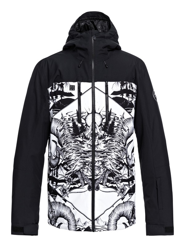 quiksilver, Mission Block - Snow Jacket for Men, WHITE_SNOW MISTERY (wbk4) 0 Mission Block - Snow Jacket for Men White EQYTJ03194 Quiksilver