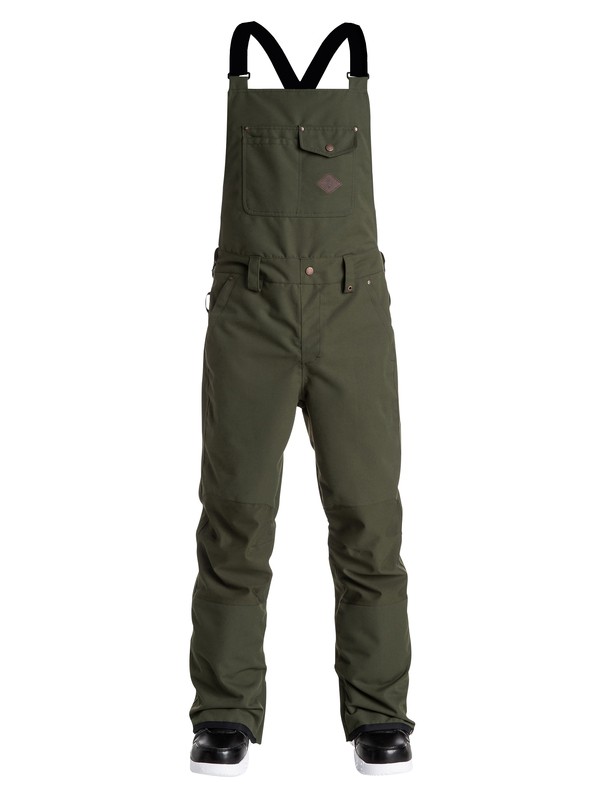 quiksilver, Found - Bib Snow Pants, FOREST NIGHT (csn0) 0 Found - Bib Snow Pants Brown EQYTP03035 Quiksilver
