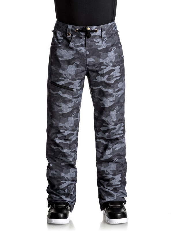 quiksilver, Forest Oak Snow Pants, BLACK GREY CAMOKAZI (kvj9) 0 Forest Oak Snow Pants Black EQYTP03067 Quiksilver