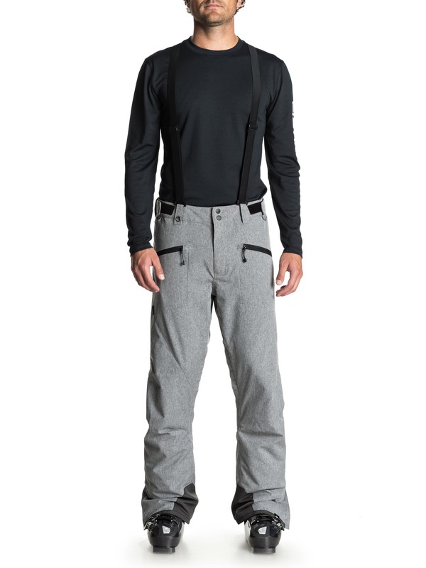 quiksilver, Boundry Plus - Snow Pants for Men, BLACK HEATHER (kvjh) 0 Boundry Plus - Snow Pants for Men Black EQYTP03096 Quiksilver
