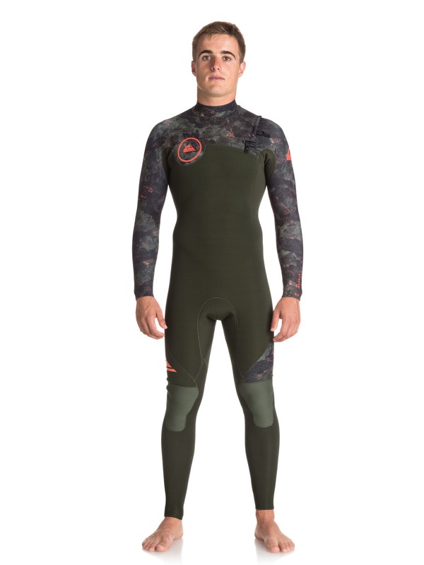 quiksilver, 3/2mm Syncro Series - GBS Neoprenanzug mit Chest Zip für Männer, DARK IVY/ CAMO/ SHRIMP PINK (xgcn) 0 3/2mm Syncro Series - GBS Neoprenanzug mit Chest Zip für Männer Grün EQYW103038 Quiksilver