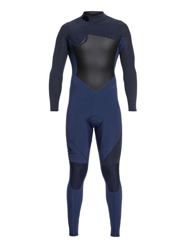 quiksilver, 4/3mm Syncro Series - Back Zip GBS Wetsuit for Men, IODINE BLUE/SLATE BLACK (xbbk) 0 4/3mm Syncro Series - Back Zip GBS Wetsuit for Men Blue EQYW103041 Quiksilver