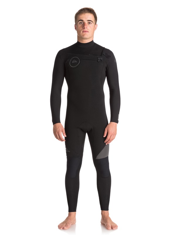quiksilver, 4/3mm Syncro Series - Chest Zip GBS Wetsuit for Men, BLACK/ BLACK/ JET BLACK (xkkk) 0 4/3mm Syncro Series - Chest Zip GBS Wetsuit for Men Black EQYW103042 Quiksilver