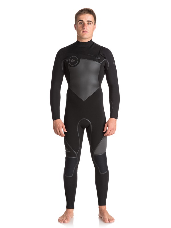 quiksilver, 4/3mm Syncro Plus - Combinaison zip poitrine pour Homme, BLACK/ BLACK/ JET BLACK (xkkk) 0 4/3mm Syncro Plus - Combinaison zip poitrine pour Homme Noir EQYW103044 Quiksilver