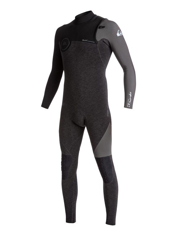 quiksilver, 4/3mm Highline Series - Reißverschlussloser Neoprenanzug für Männer, HEATHER BLACK/ BLACK/ JET BLAC (xkkk) 0 4/3mm Highline Series - Reißverschlussloser Neoprenanzug für Männer Schwarz EQYW103051 Quiksilver