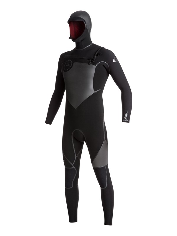 quiksilver, 5/4/3mm Syncro Plus Hooded Chest Zip Wetsuit, BLACK/ BLACK/ JET BLACK (xkkk) 0 5/4/3mm Syncro Plus Hooded Chest Zip Wetsuit Black EQYW203004 Quiksilver