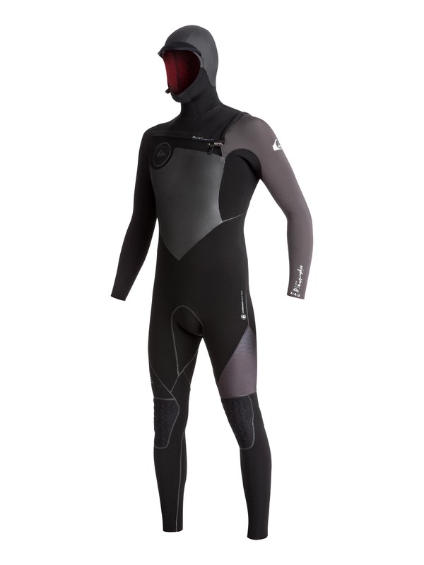 quiksilver, 5/4/3 Highline Plus Hooded Chest Zip Full Wetsuit, BLACK/ JET BLACK (xkkk) 0 5/4/3 Highline Plus Hooded Chest Zip Full Wetsuit Black EQYW203006 Quiksilver