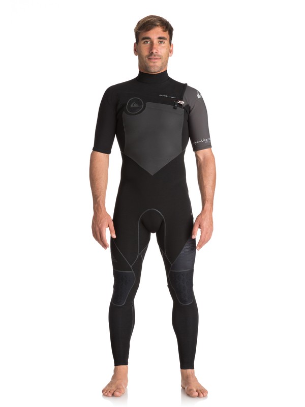 quiksilver, 2/2mm Highline Plus - Springsuit met Korte Mouwen en Borstrits, BLACK/ JET BLACK (xkkk) 0 2/2mm Highline Plus - Springsuit met Korte Mouwen en Borstrits Black EQYW303006 Quiksilver