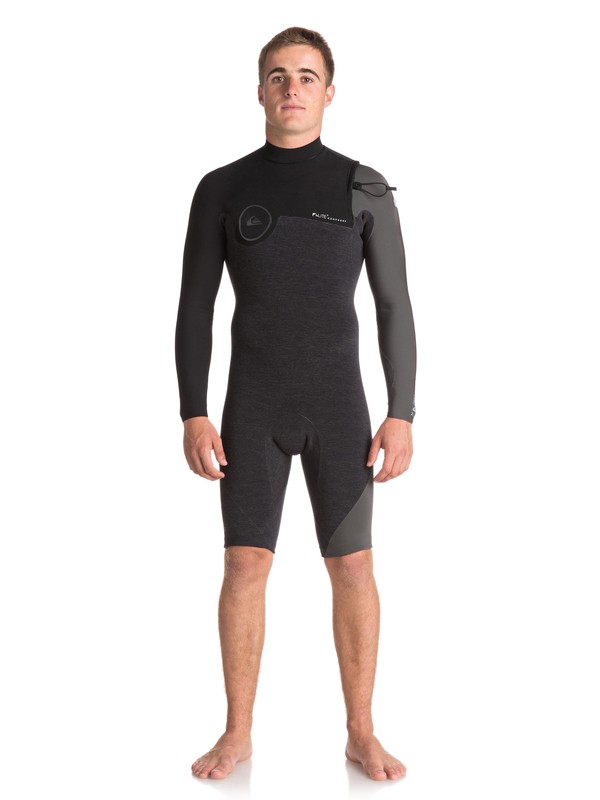 quiksilver, 2/2mm Highline Series - Springsuit sans zip manches longues pour Homme, HEATHER BLACK/ BLACK/ JET BLAC (xkkk) 0 2/2mm Highline Series - Springsuit sans zip manches longues pour Homme Noir EQYW403006 Quiksilver