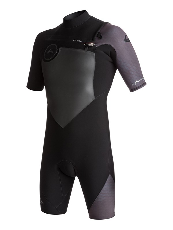 quiksilver, 2/2mm Highline Plus - Chest Zip Kurzarm-Spingsuit, BLACK/ JET BLACK (xkkk) 0 2/2mm Highline Plus - Chest Zip Kurzarm-Spingsuit Schwarz EQYW503005 Quiksilver