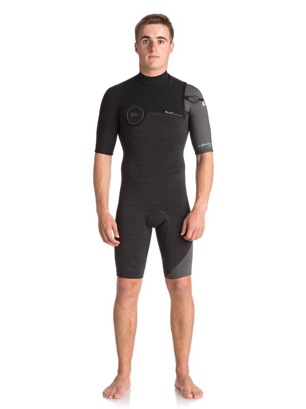 quiksilver, 2/2mm Highline Series - Springsuit manches courtes sans zip pour Homme, HEATHER BLACK/ BLACK/ JET BLAC (xkkk) 0 2/2mm Highline Series - Springsuit manches courtes sans zip pour Homme Noir EQYW503007 Quiksilver