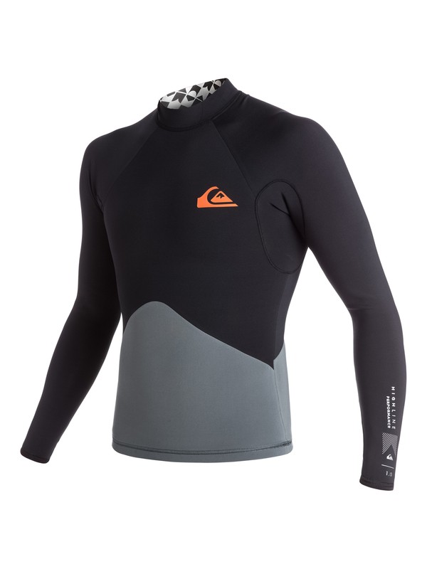 quiksilver, 1mm Highline Performance - Top manches longues en néoprène pour homme, QUIET SHADE (kze0) 0 1mm Highline Performance - Top manches longues en néoprène pour homme Noir EQYW803000 Quiksilver