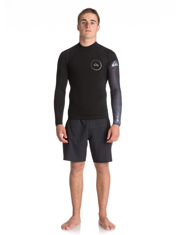 quiksilver, 1mm Syncro Series Long Sleeve Neoprene Surf Top, BLACK/ JET BLACK (xkkk) 0 1mm Syncro Series Long Sleeve Neoprene Surf Top Black EQYW803007 Quiksilver